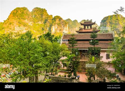 temple   trang  scenic landscape complex  vietnam stock photo