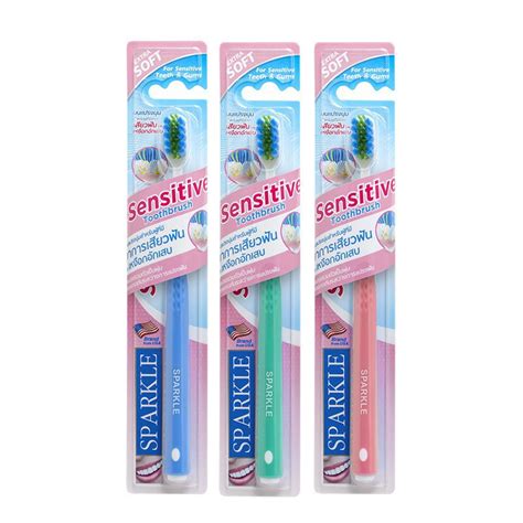 Sparkle แปรงสีฟัน รุ่น Sensitive Toothbrush รุ่น Sk0392 คละสี ฟ้า ชมพู