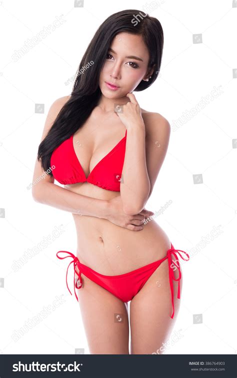Sexy Asian Girl Wearing Red Bikini Stock Photo 386764903 Shutterstock