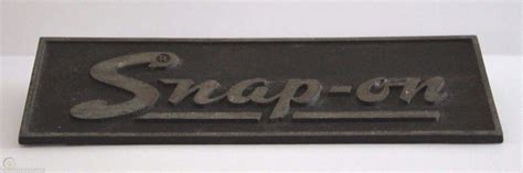 Vintage Snap On Tool Box Emblem Nameplate Underlined Logo Good Mount