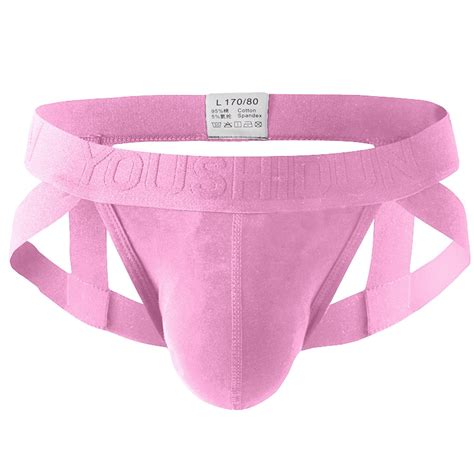 Kpoplk Mens Boxer Brief Panties Backless Bikini Thong Underwear Pink L Walmart
