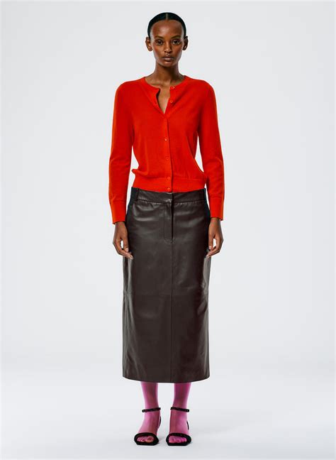 Leather Midi Trouser Skirt Tibi Official
