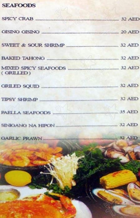 Menu At Bahay Kubo Restaurant Al Ain