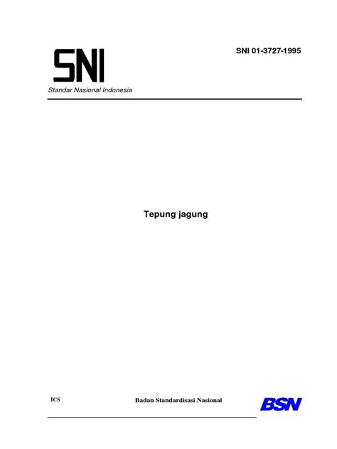 Sni Tepung Jagung Pdf