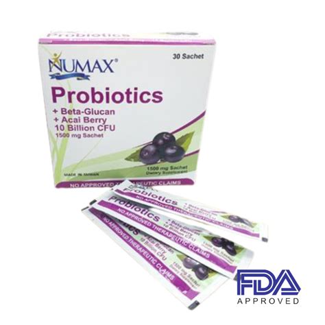 Numax Probiotics Beta Glucan Acai Berry 10 Billion Cfu 30 Sachets