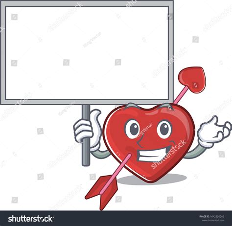 A Cute Picture Of Heart And Arrow Mascot Design Royalty Free Stock