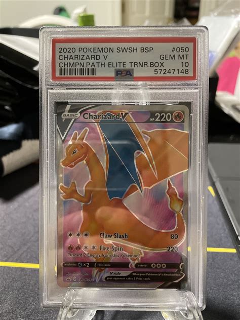 Pokemon Champions Path Etb Charizard V Swsh Black Star Promo Psa