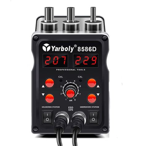 Yarboly D Led Digital Soldering Station Hot Air Gun Rework Station Electric Soldering Iron