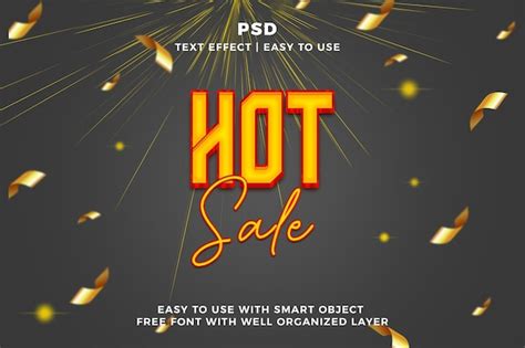 Premium PSD Hot Sale 3d Editable Photoshop Text Effect Style Psd With Background