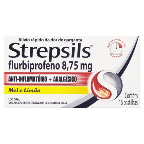 Flurbiprofeno O Que É - Strepsils Flurbiprofeno 8,75mg 16 Pastilhas Alívio Rápido Garganta ...