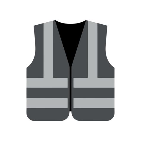 Gray Safety Vest Icon Illustration for Construction Workers and Road