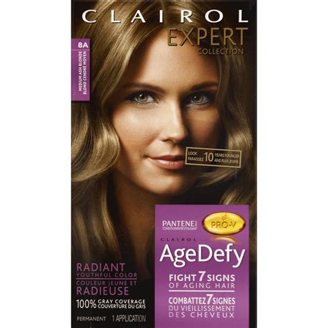 Clairol Expert Nice N Easy Age Defy Permanent Hair Color Medium Ash Blonde Kit Female Hair Color