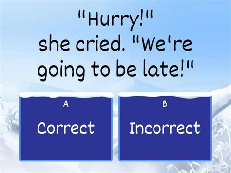 Dialogue Punctuation Practice Quiz