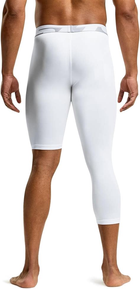 Mens 3 4 Compression Pants Running Workout Tights Cool Dry Capri