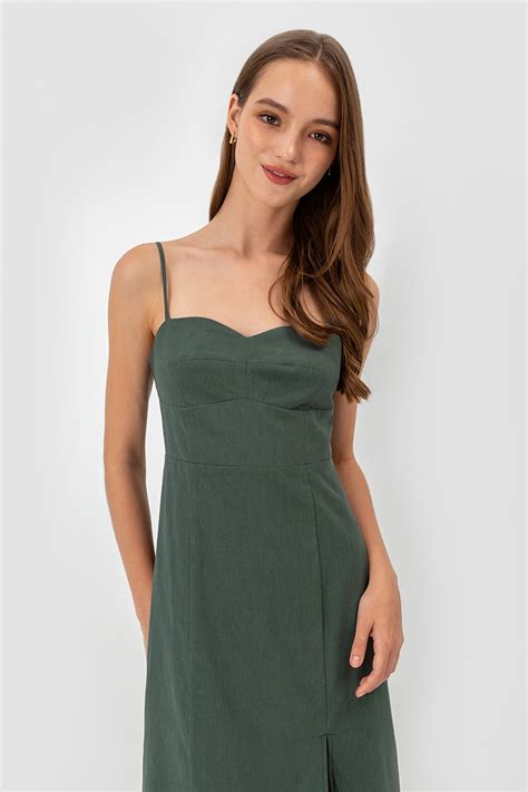 Hana Sweetheart Neckline Fitted Midi Dress Love And Bravery