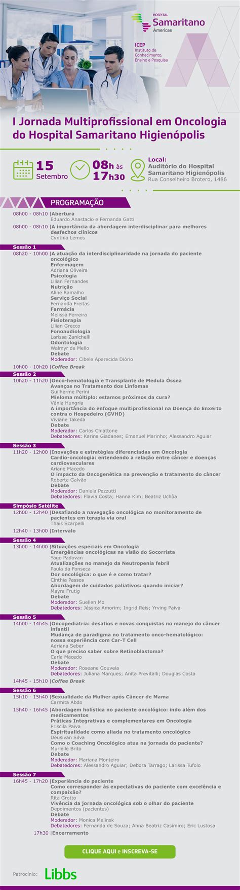 I Jornada Multiprofissional Em Oncologia Do Hospital Samaritano