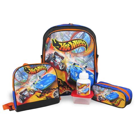 Kit Mochila Escolar De Costas Lancheira E Estojo Hot Wheels Shopee Brasil