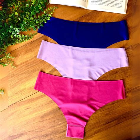 Kit Calcinha Sem Costura Corte A Laser Lisa C S Alto Lingerie Conforto Lingerie Shopee Brasil