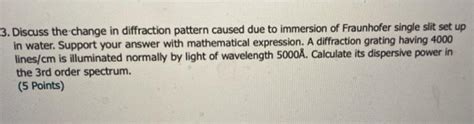Solved 3. Discuss the change in diffraction pattern caused | Chegg.com
