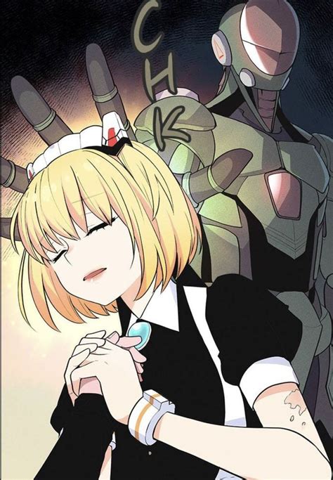 An Anime Character With Blonde Hair Standing Next To Another Character In Black And White Clothes