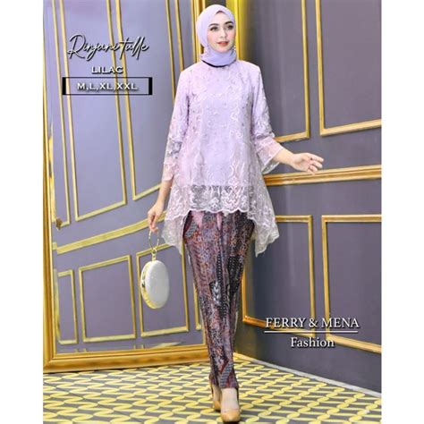 Jual Setelan Kebaya Rinjani Tiile Mix Rok Plisket Batik Dewasa Panjang