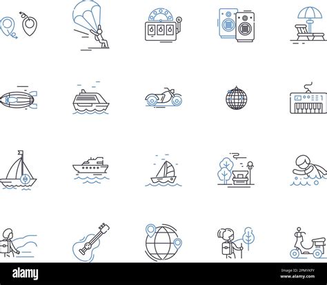 Travelingand Vacation Outline Icons Collection Holiday Touring