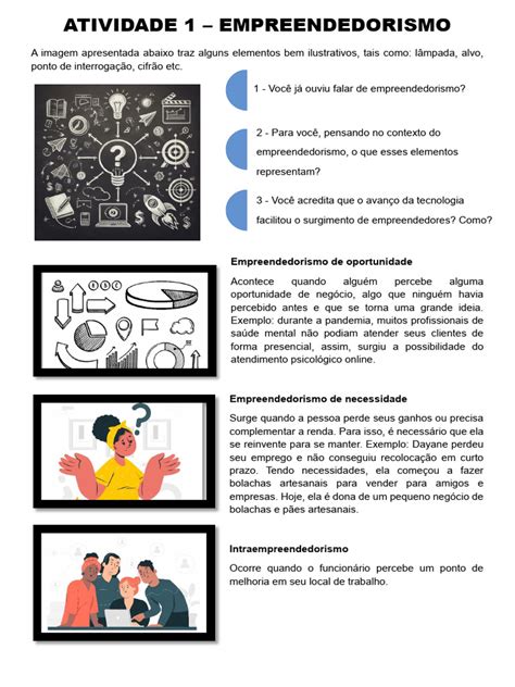 Atividades De Empreendedorismo 3 Ano