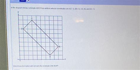 Solved In The Diagram Below Rectangle Abcd Has Vertices Whose