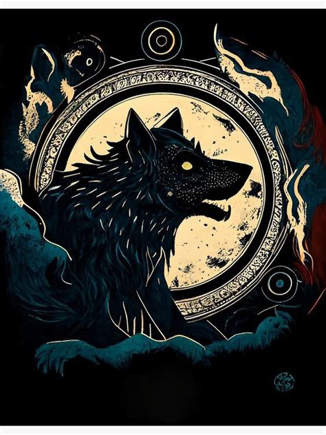 Norse Wolf Poster Fenrir Norse Wolf Art Viking Wolf Poster Etsy