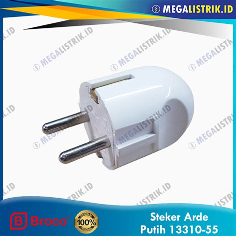 jual broco steker arde bulat putih   colokan plug p  gee