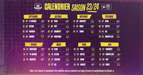 Le Calendrier De Liqui Moly Starligue D Voil