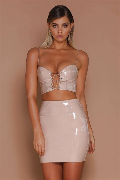 Nude Vinyl PVC Skirt By Redbull Photos