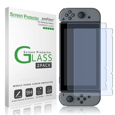 Nintendo Switch Screen Protector Glass 2 Pack AmFilm Nintendo Switch