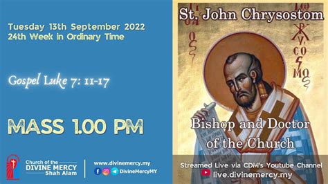 Catholic Weekday Mass Online L Tuesday St John Chrysostom Bishop