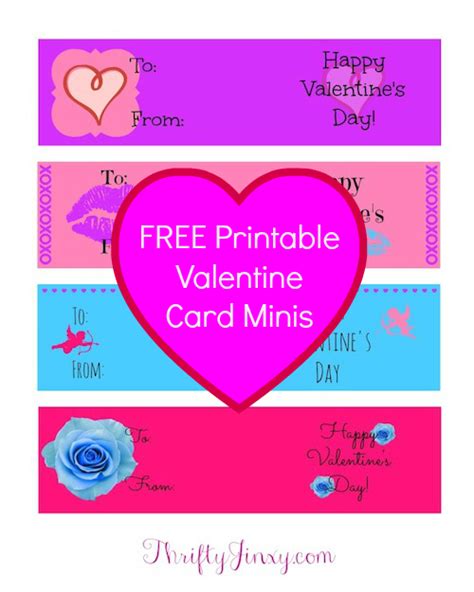 Free Printable Valentine Cards Minis Thrifty Jinxy