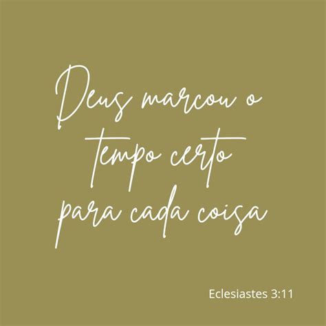Ha Um Tempo Certo Para Cada Coisa - 🙏 Há o tempo certo para cada coisa. Muitas vezes não entendemos em ...