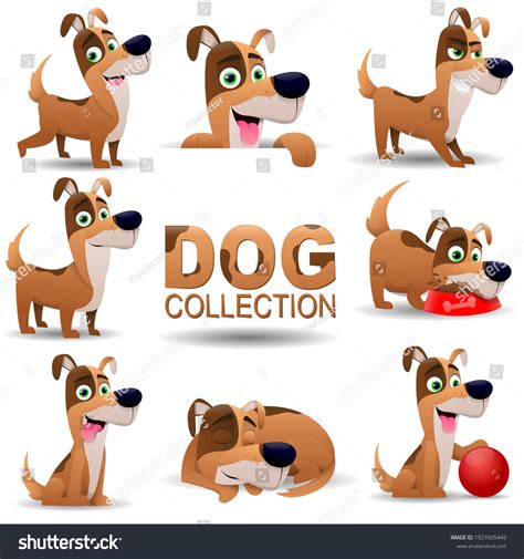 Collection Dogs Cartoon Style Different Characters Stock Vector (Royalty Free) 1927605449 ...