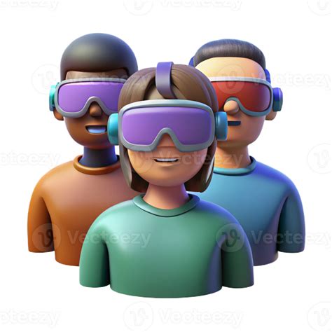 serene creative A group of people wearing virtual reality headsets