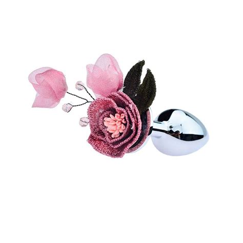 Plug Anal Em Metal Flor Em Sua Base Tamanho Pequeno 7 6 X 2 7 Cm COR Rosa Lust Of Love