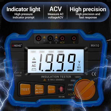 Aneng Mh10 디지털 고정밀 절연 저항 시험기 오렌지
