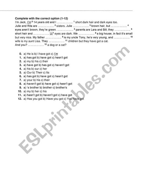 Have Got Be There Is There Are Esl Worksheet By Lullabyxx