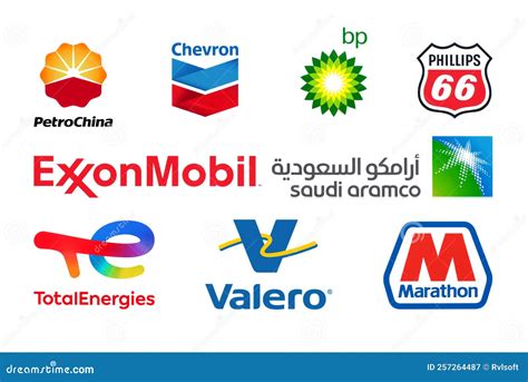 logos set  biggest oil companies   world     saudi