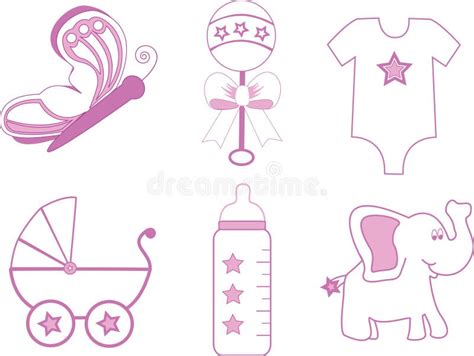 Baby Girl Items Stock Vector Illustration Of Cuddly Accessories 5068404