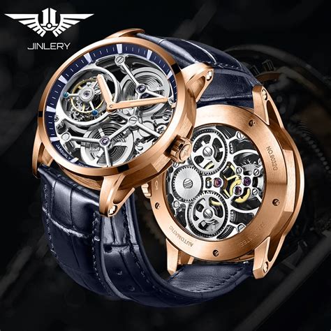 Jinlery Mechaniczny Zegarek Z Tourbillonem R Cznie Nakr Cany Zegarek