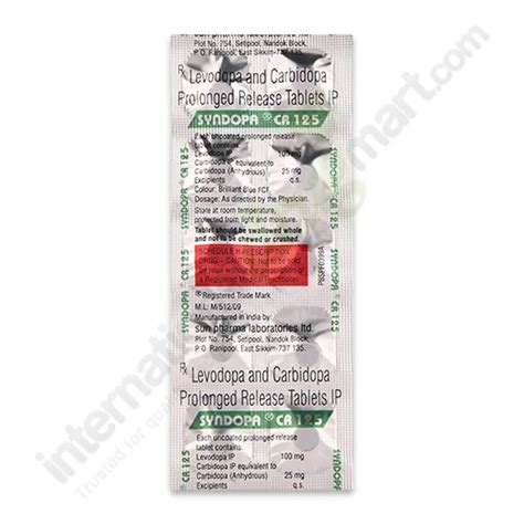 Buy Carbidopa Levodopa 25mg 100mg Tablets Coupon Online Sale