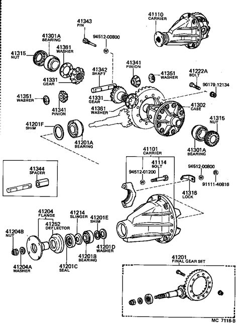 Toyota Land Cruiser Bj L Kc Powertrain Chassis Rear Axle Housing