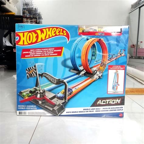 Jual Hot Wheels Track Double Loop Dash Original Mattel Hot Wheels Track Mainan Anak Shopee