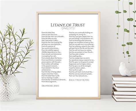 Litany Of Trust Printable