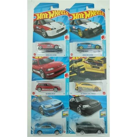 Hot Wheels Honda Civic Eg Ef Si Type R Make In Malaysia Card China Shopee Malaysia