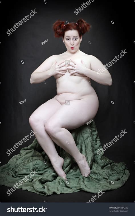 Naked Overweight Woman Posing On Black Stock Photo Shutterstock
